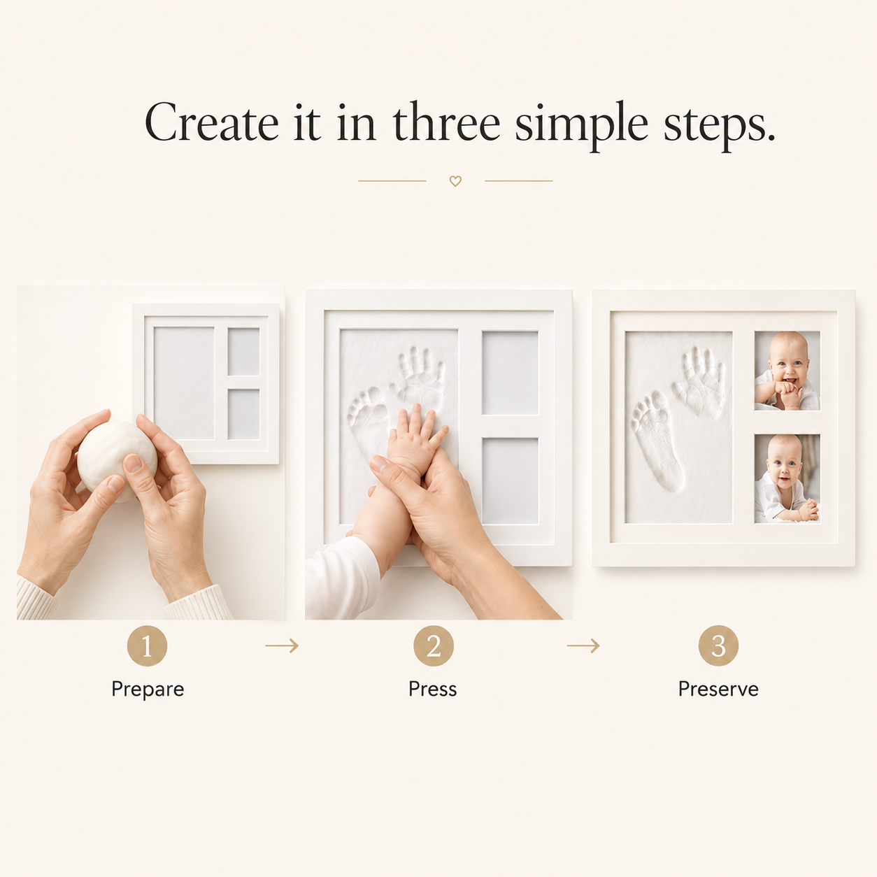Baby Hand & Footprint Memory Frame